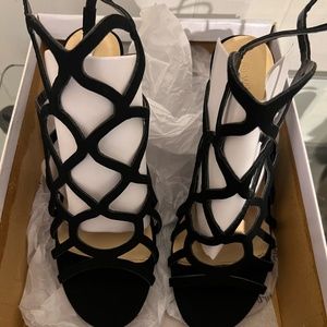 Wild Diva Cut Out Black Heels